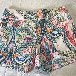 7th Avenue New York & Company Paisley Print Shorts Size 0 Colorful Summer
